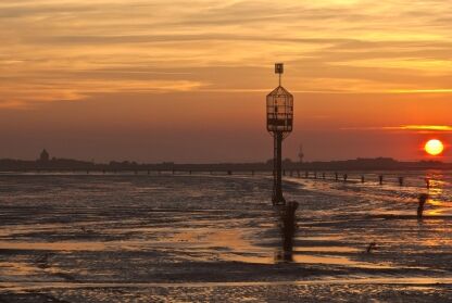 Neuwerk bei Sonnenuntergang